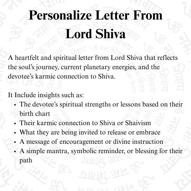 Personalized Letter From Lord Shiva: Vedic Guidance & Blessing (PDF Download)