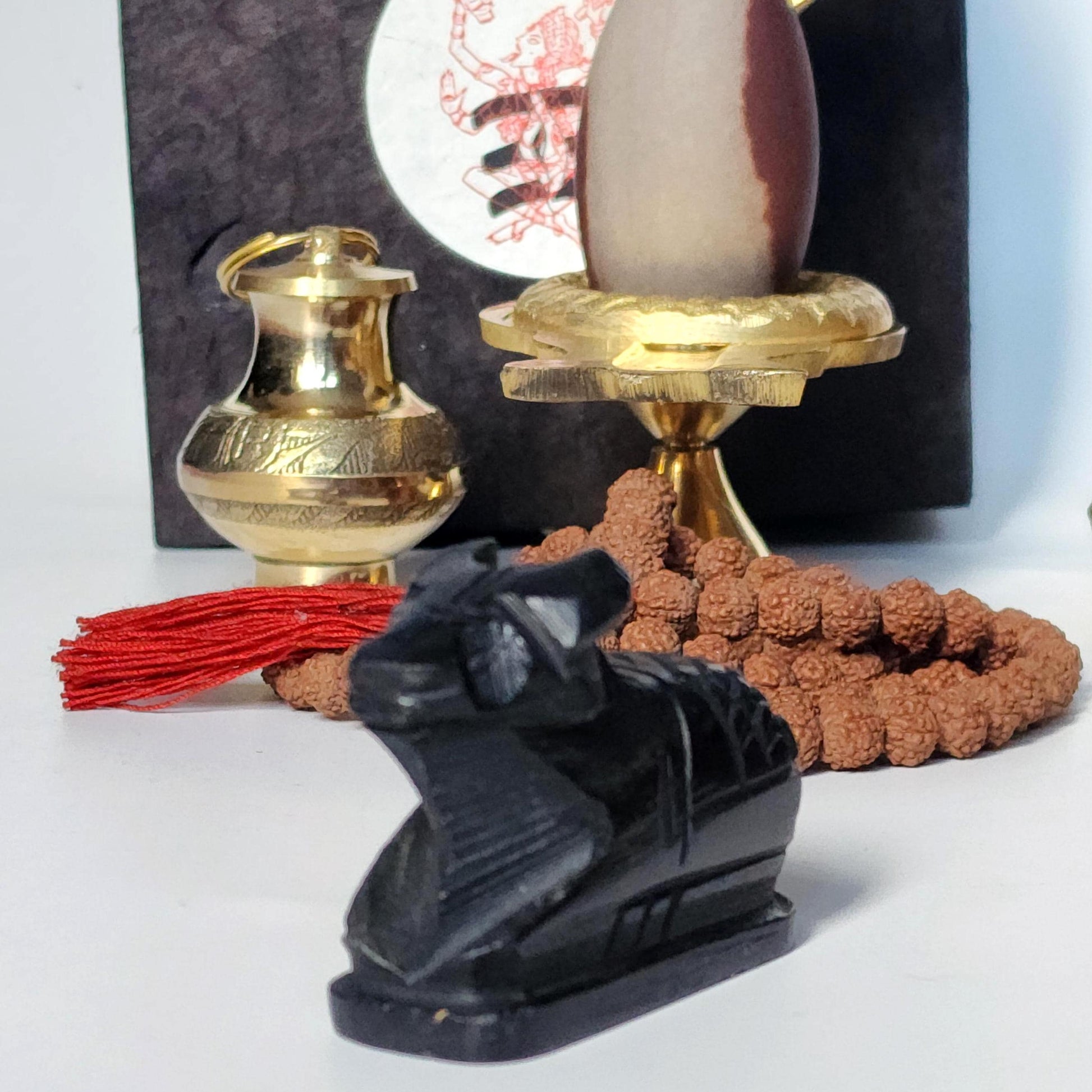 Narmada Shiva Lingam Gift Box: Sacred Hindu Puja Set, Handmade in Nepal
