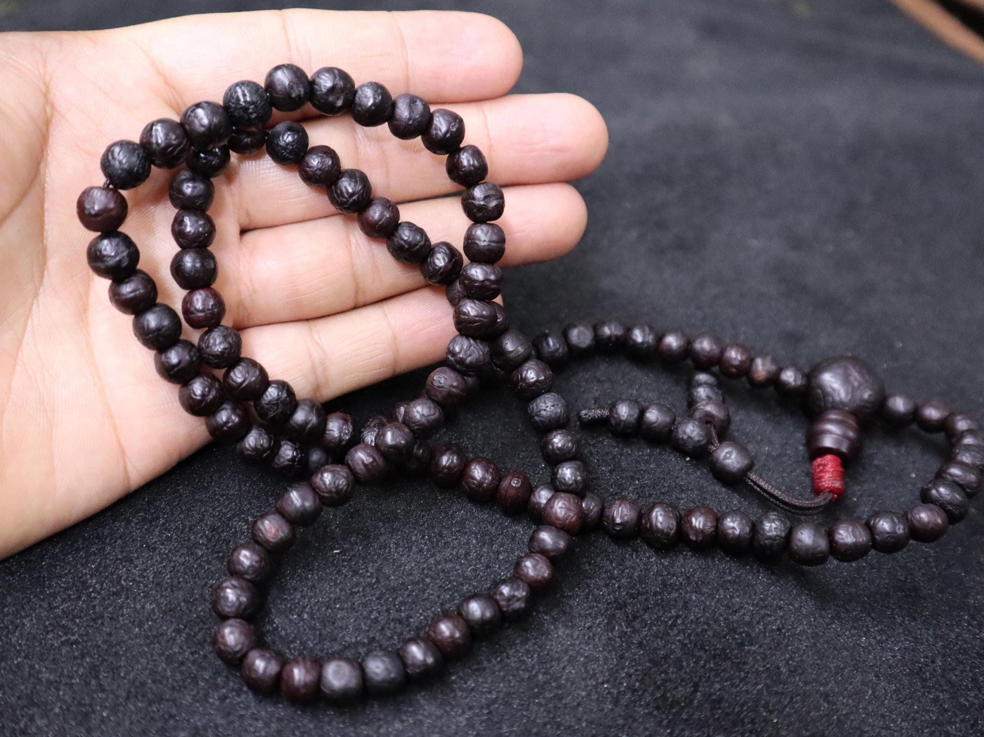 Rare 7mm Bodhi Seed Prayer Beads: Buddha Chitta Mala From Nepal