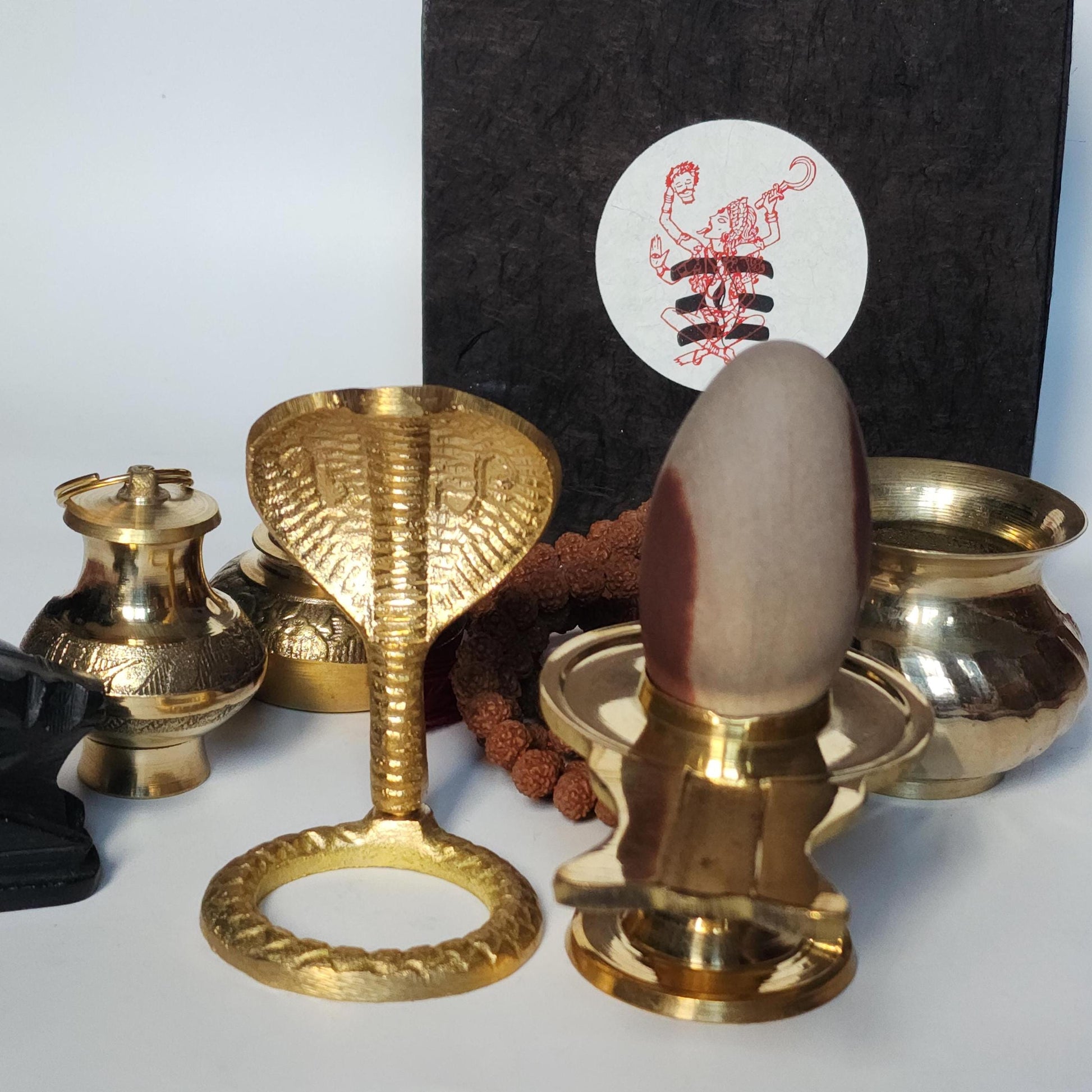 Narmada Shiva Lingam Gift Box: Sacred Hindu Puja Set, Handmade in Nepal