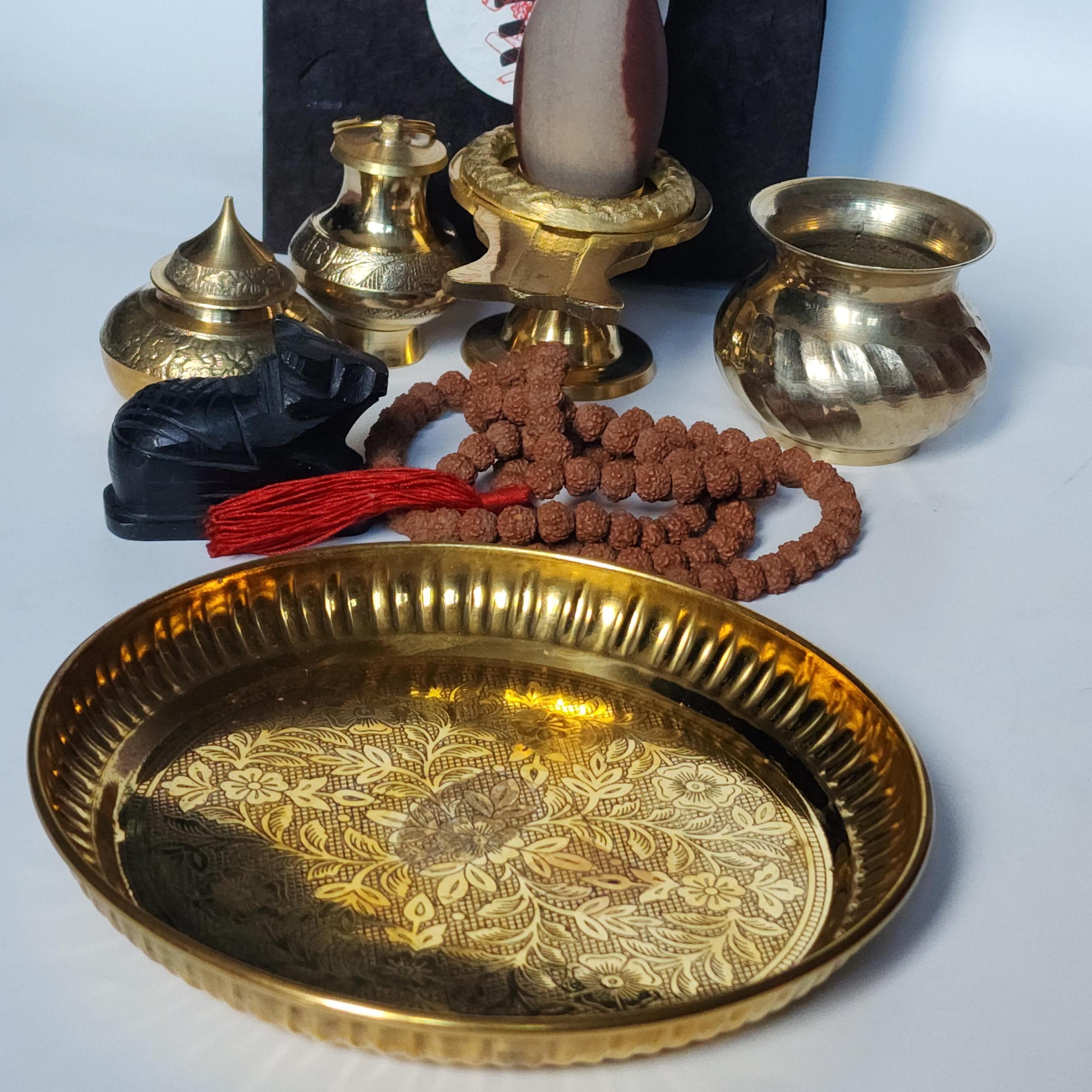 Narmada Shiva Lingam Gift Box: Sacred Hindu Puja Set, Handmade in Nepal