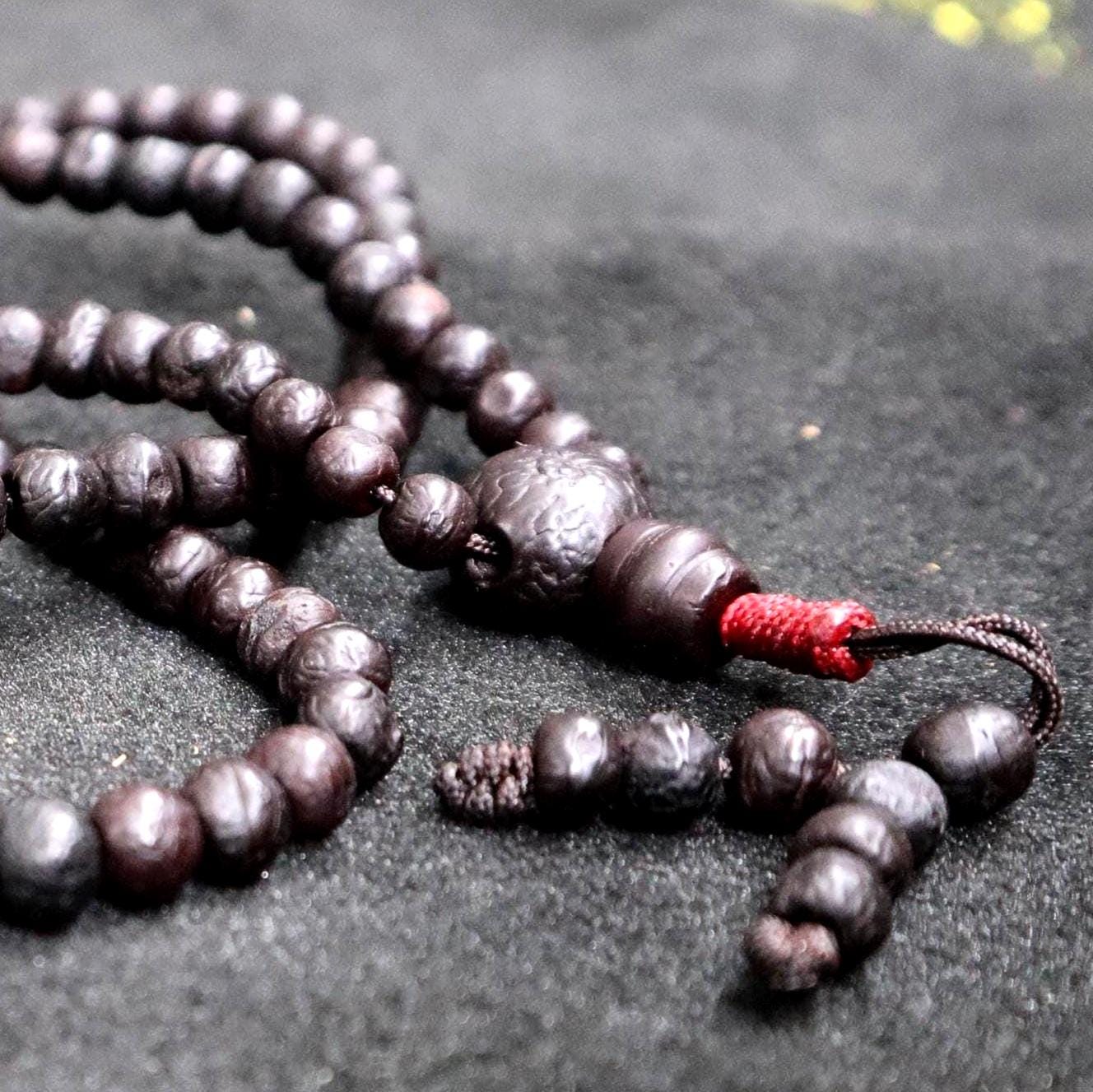 Rare 7mm and 8mm Bodhi Seed Prayer Beads: Buddha Chitta Mala From Nepal