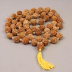 Four Mukhi Rudraksha Sphatik Mala – Genuine Nepal Rudraksha Beads