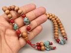 Tibetan Sandalwood Turquoise Mala, Protective Buddhist Necklace