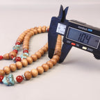 Tibetan Sandalwood Turquoise Mala, Protective Buddhist Necklace