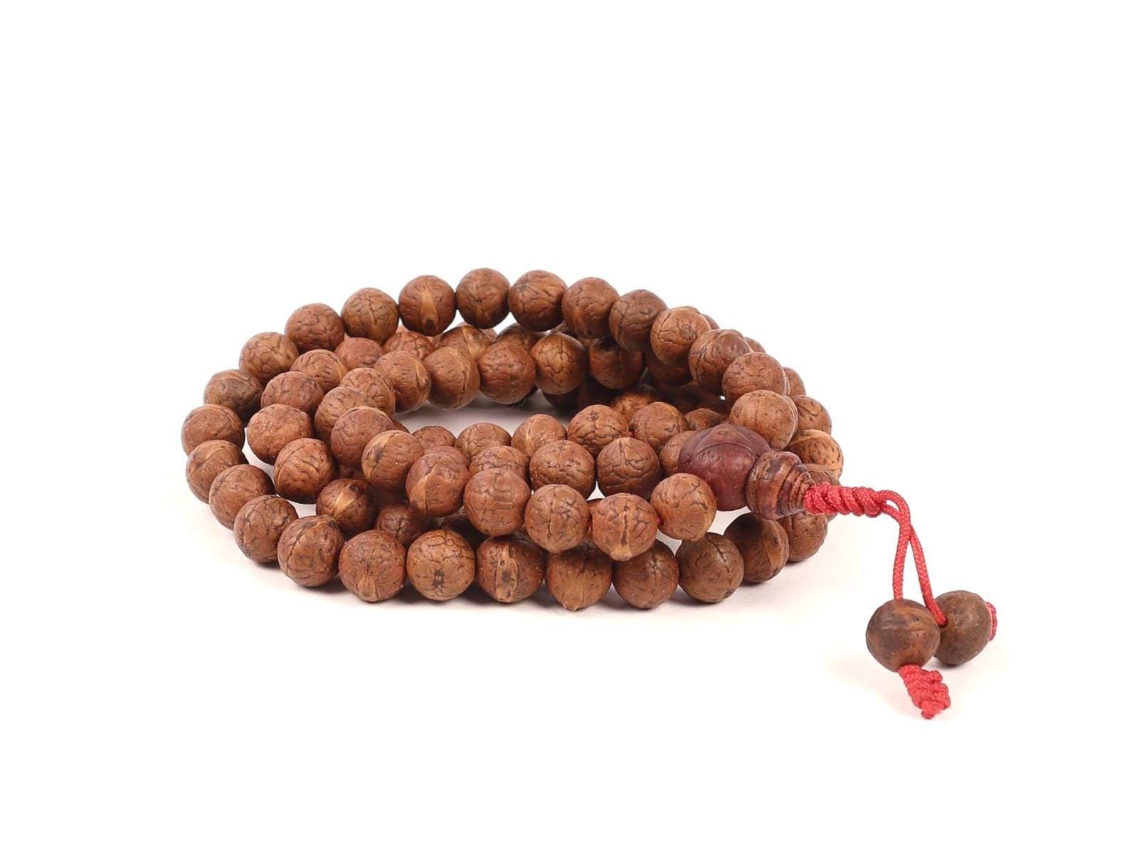 10mm Bodhi Seed Mala, Buddha Chitra Prayer Beads From Temal Nepal