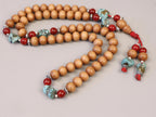 Tibetan Sandalwood Turquoise Mala, Protective Buddhist Necklace