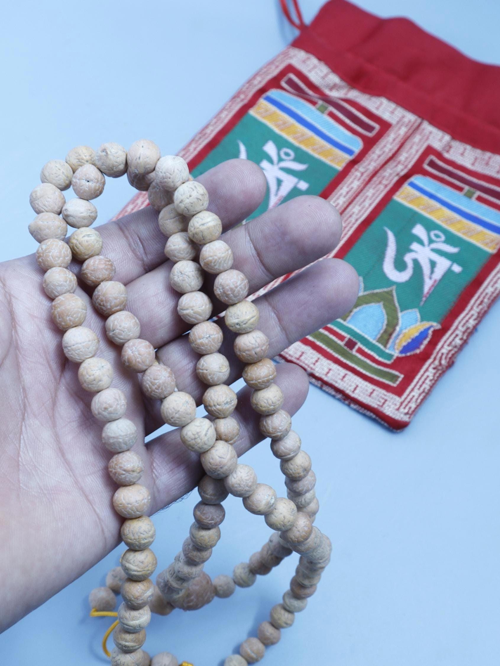 A+ Grade Raw Bodhi Seed Mala, Buddha Chitta Phoenix Eye Tibetan Prayer Beads