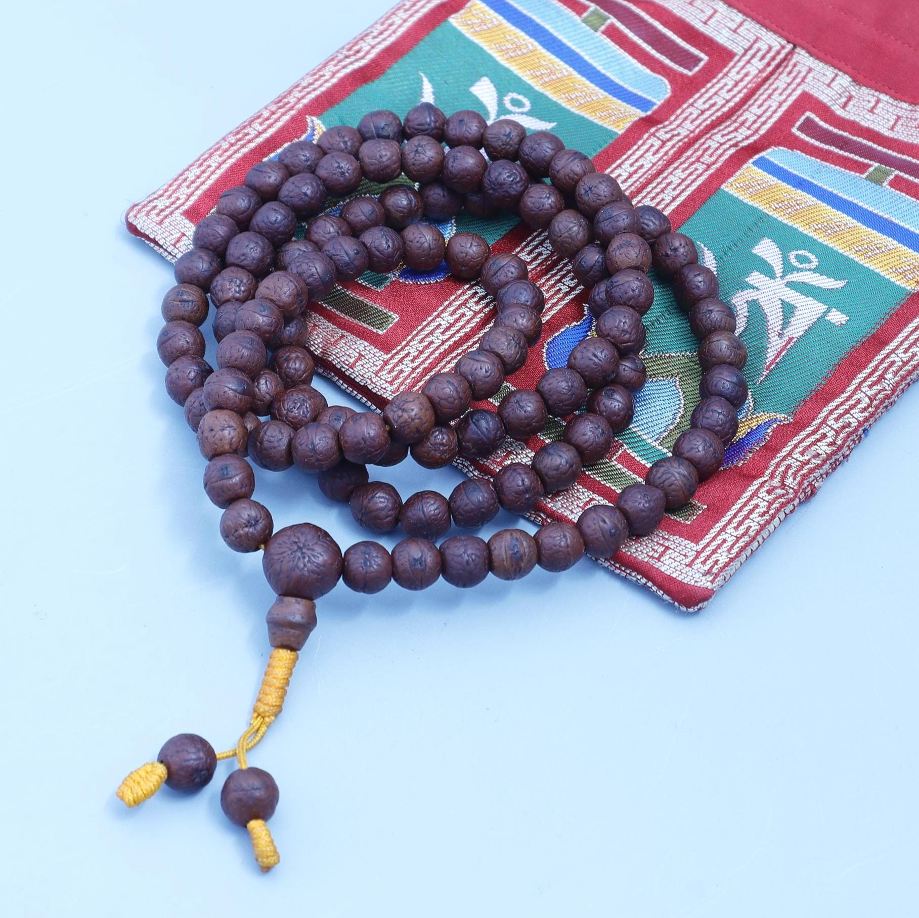 Aged Bodhi Seed Mala, Buddha Chitta Phoenix Eye Tibetan Prayer Beads