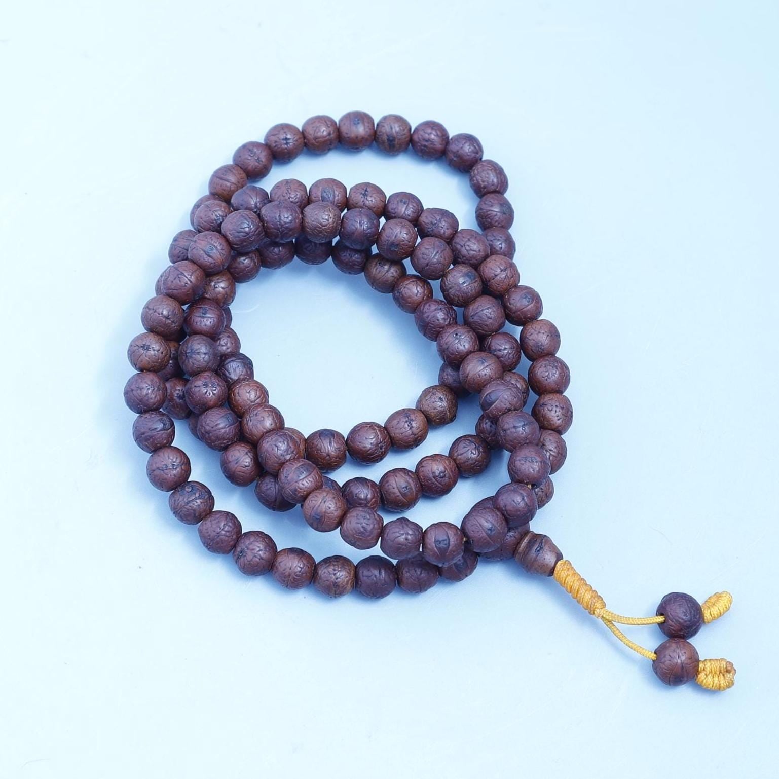Aged Bodhi Seed Mala, Buddha Chitta Phoenix Eye Tibetan Prayer Beads