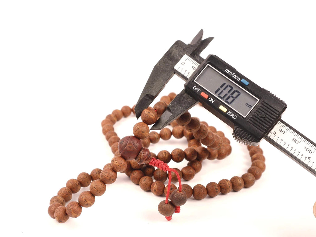 10mm Bodhi Seed Mala, Buddha Chitra Prayer Beads From Temal Nepal