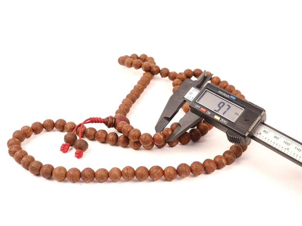10mm Bodhi Seed Mala, Buddha Chitra Prayer Beads From Temal Nepal