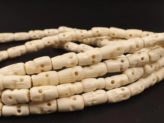 Natural White Tibetan Yak Bone Bead Handmade Mala