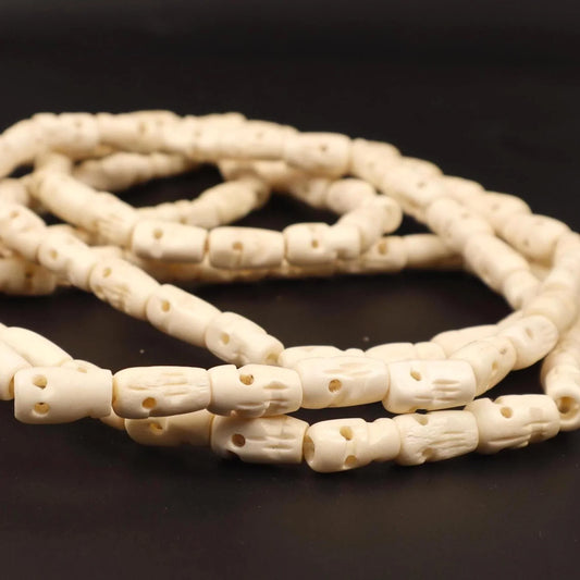 Natural White Tibetan Yak Bone Bead Handmade Mala