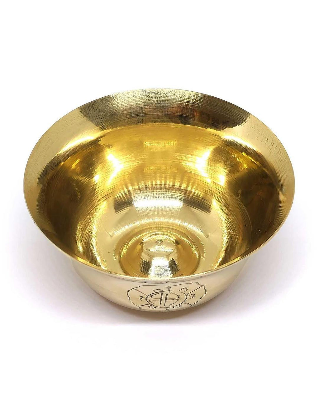 Tibetan Water Offering Brass Bowl With Engraving Set Of 7