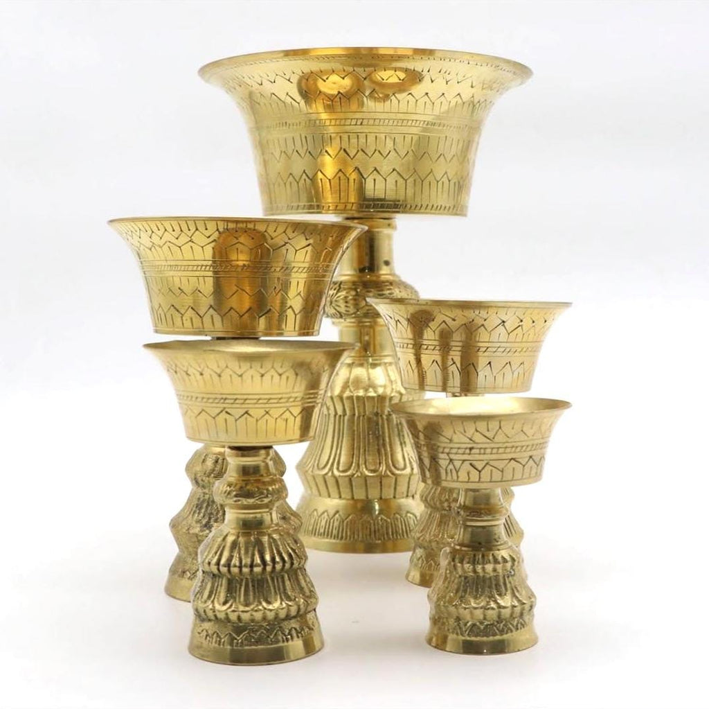 Butter Lamp For Buddhist Altar Ritual And Daily Offering, Set Of 7