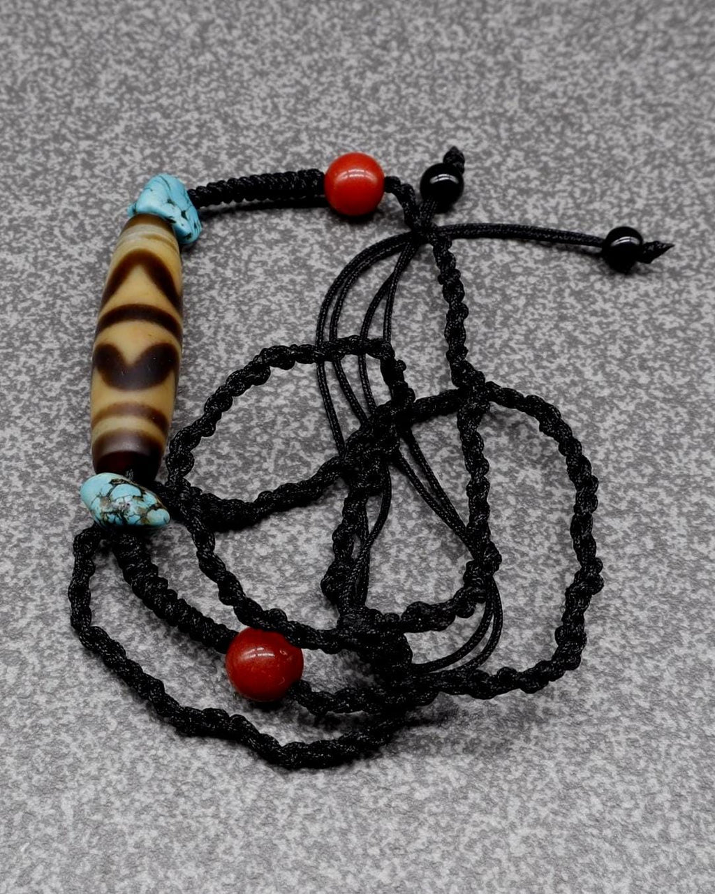 Tibetan Original Tiger Tooth Dalo Dzi Bead Necklace