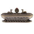 Tibetan Buddhist Incense Burner With Wheel of Dharma And Deer Shrine Decor
