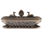 Tibetan Buddhist Incense Burner With Wheel of Dharma And Deer Shrine Decor