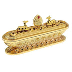 Tibetan Buddhist Incense Burner With Wheel of Dharma And Deer Shrine Decor