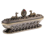 Tibetan Buddhist Incense Burner With Wheel of Dharma And Deer Shrine Decor