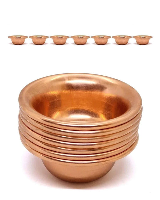 Set of handcrafted copper bowls for spiritual rituals
