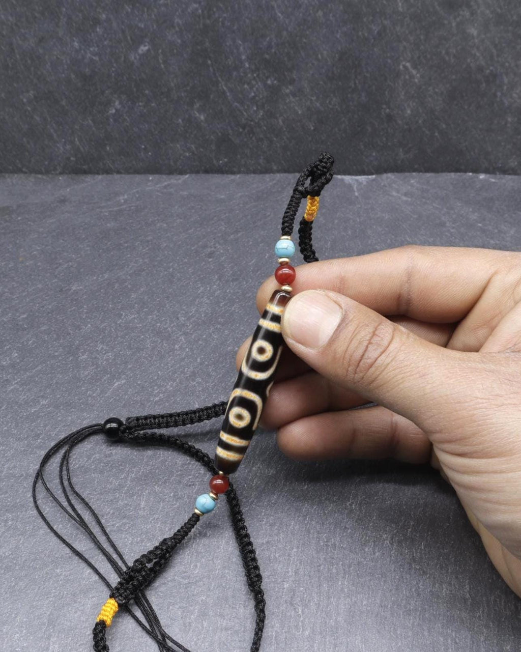6 Dragon Eyes Dzi Agate Bead, Sacred Tibetan Amulet, Boddhisatva Talisman From Tibet