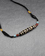 6 Dragon Eyes Dzi Agate Bead, Sacred Tibetan Amulet, Boddhisatva Talisman From Tibet