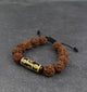 Dzi Rudraksha Bracelet, Tibetan Dzi & Nepali 5 Face Rudraksha