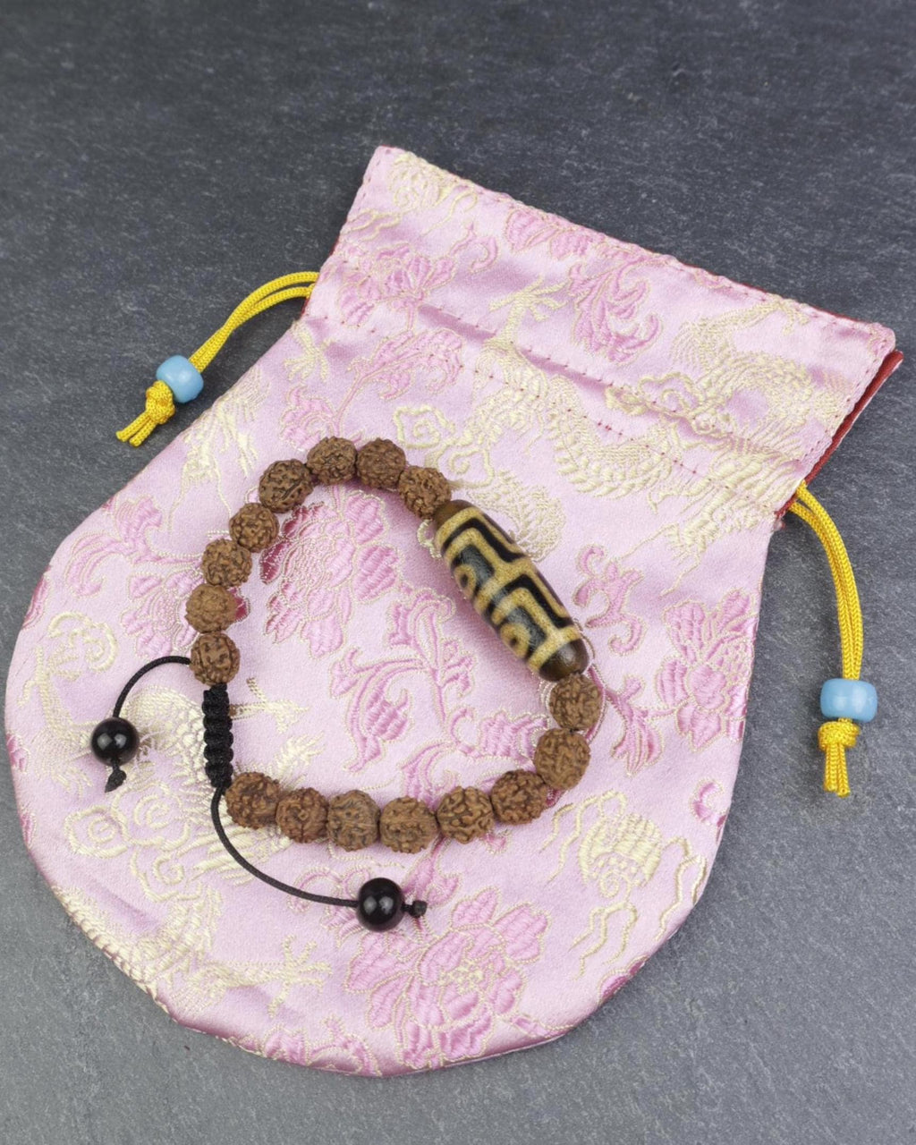 4 Eye Dzi Rudraksha Bracelet, Himalayan Protection Bracelet