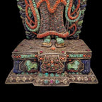Vintage Silver Padmapani Lokeshvara Statue 1980's Himalayan Collectible