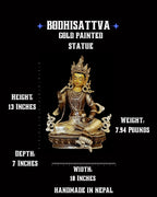 Antique Buddha Statue - 13" Tall Nepal Art Collector Piece