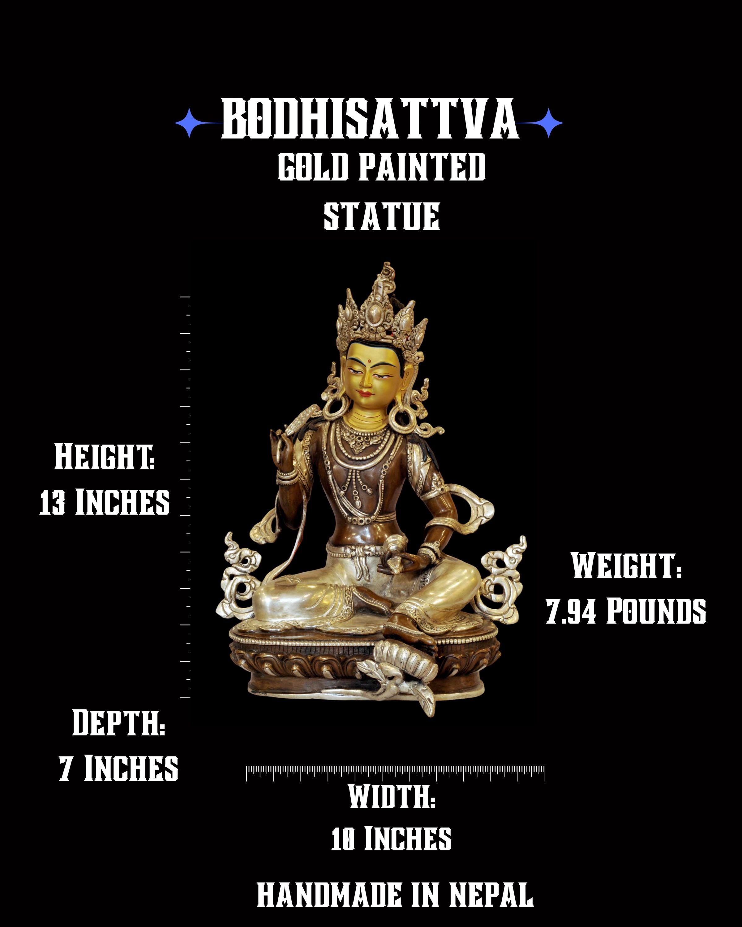 Antique Buddha Statue - 13" Tall Nepal Art Collector Piece