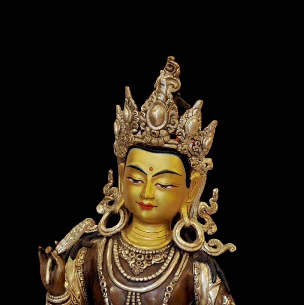 Antique Buddha Statue - 13" Tall Nepal Art Collector Piece