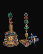 Antique Bell, Dorje Vajra and Phurba Tibetan Ritual Set