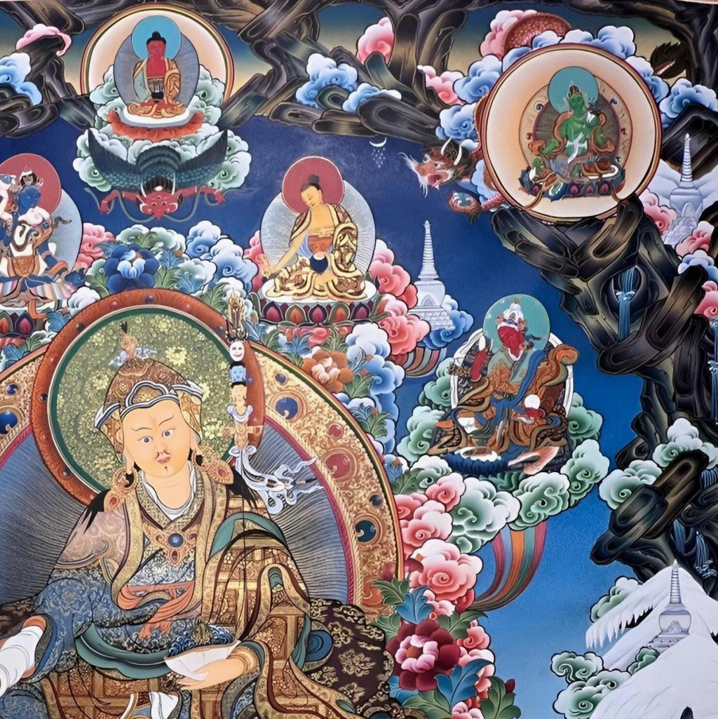 Guru Padmasambhava Thangka, Nyingma Lineage Lotus Born Master Art