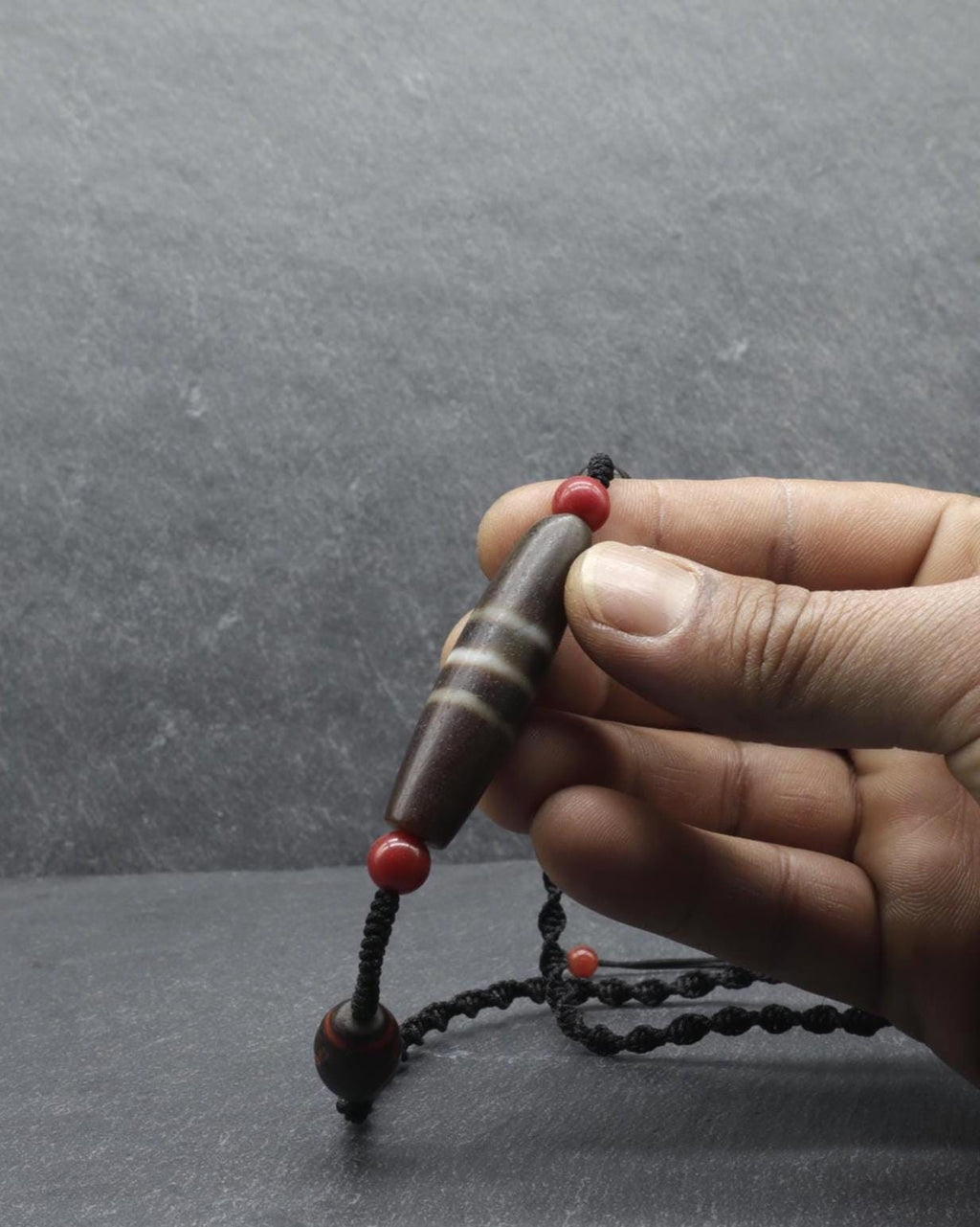 Ancient Style Dzi Bead, Protection Amulet, Tibetan Buddhist Agate Talisman