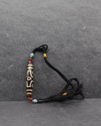 6 Dragon Eyes Dzi Agate Bead, Sacred Tibetan Amulet, Boddhisatva Talisman From Tibet