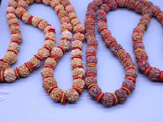 Large Rudraksha Beads Mala, Natural 5 Mukhi Nepalese Japa Mala 54 or 108 Beads