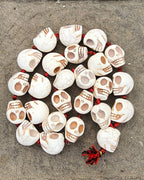 Howlite Ma Kali Skull Prayer Beads, Hand Knotted Maha Kalika Necklace From Nepal