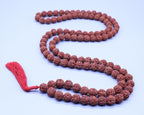 Shiva Prayer Beads Mala, 108+1 Natural Indian Origin Rudraksha Seed Japa Mala, Gifts Included