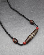 Ancient Style Dzi Bead, Protection Amulet, Tibetan Buddhist Agate Talisman