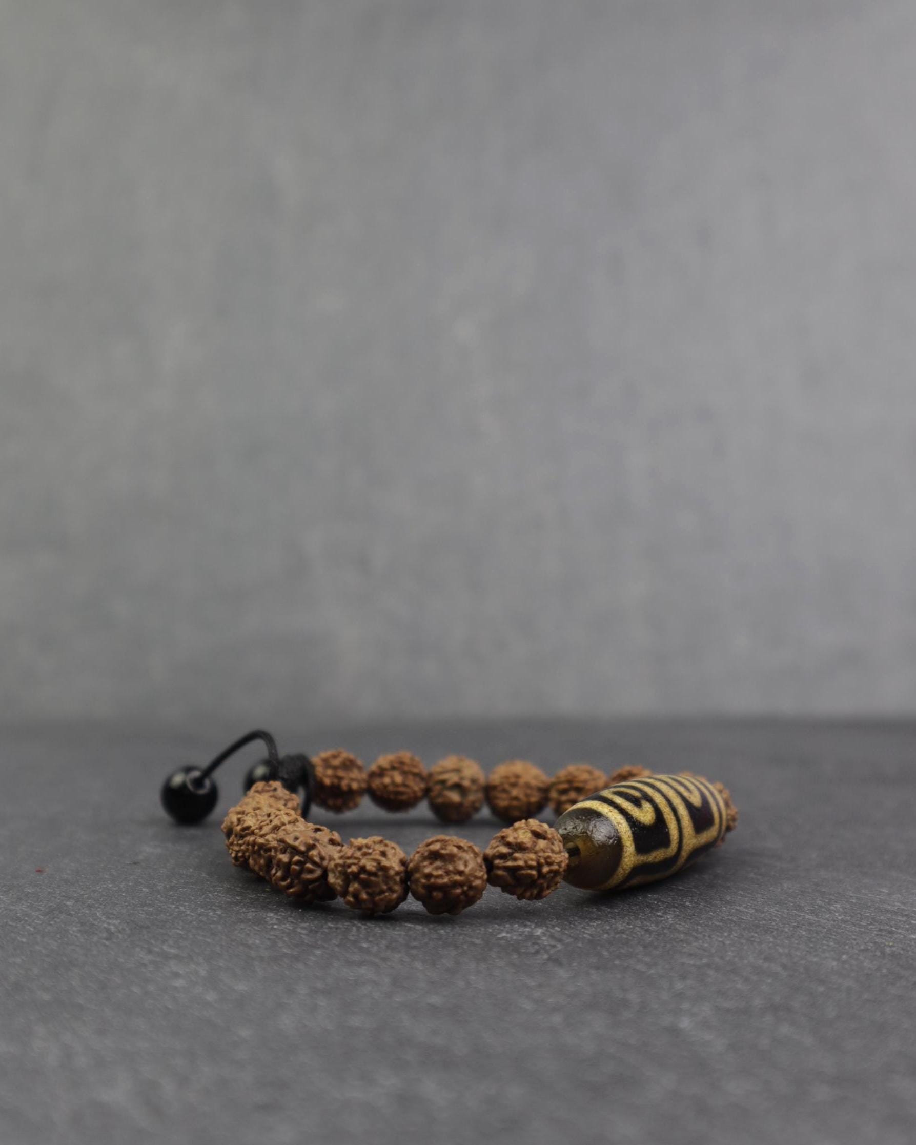 4 Eye Dzi Rudraksha Bracelet, Himalayan Protection Bracelet