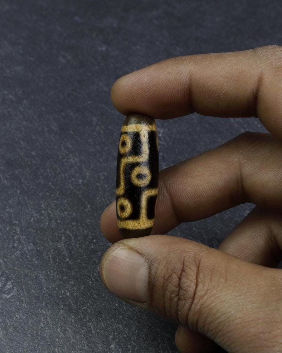 9 Eye Same Old Dzi Bead Amulet, Make Free Mala