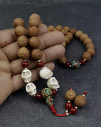 Bodhi Seeds And Howlite Skull Beads Mala