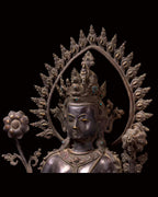 Padmapani Lokeshvara 18th Century Statue Large Himalayan Buddhist Sculpture 40x16 Inches