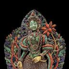 Vintage Silver Padmapani Lokeshvara Statue 1980's Himalayan Collectible
