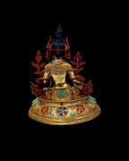 Green Tara Masterpiece Statue, Full Gold Plated, Hand Painted Sacred Art