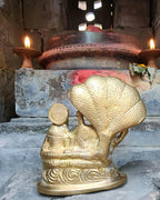 Lakshmi Narayan Brass Statue, Hindu Deity Vishnu And Laxmi Sculpture
