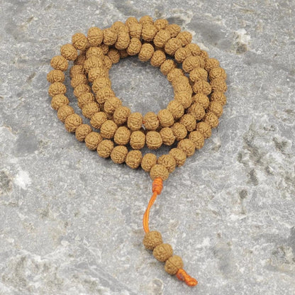 Original Indonesian Rudraksha Mala, 8 mm Japa Prayer Beads